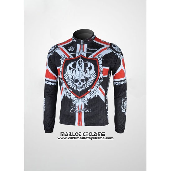 2010 Maillot Ciclismo Rock Racing Noir et Rouge Manches Longues et Cuissard